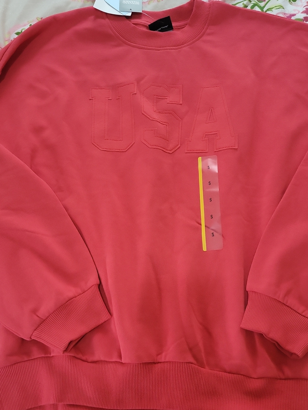 Coral USA Embroidered Crewneck Sweater